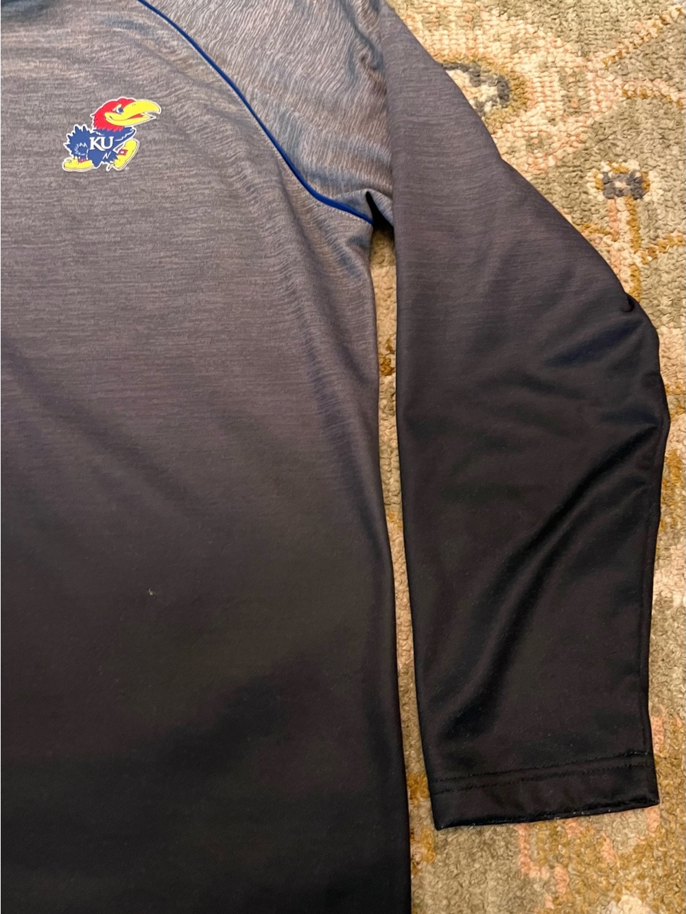 Kansas Jayhawks Colosseum Men 1/4 Zip Pullover Size XL Color Multicolor - Picture 4 of 5